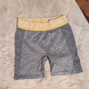 Gymshark Women's Gray Shorts with Yellow Waistband